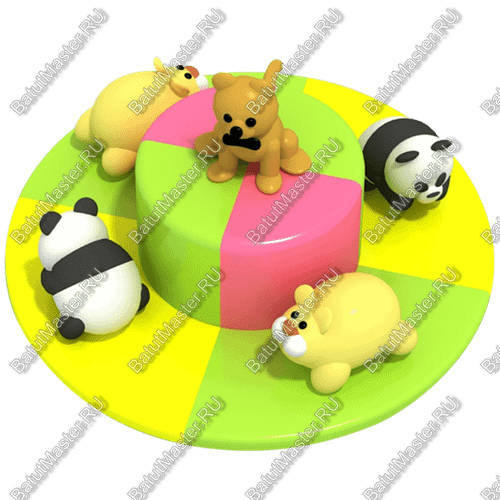 Электрическая карусель детская 4KIDS "ЖИВОТНЫЕ"