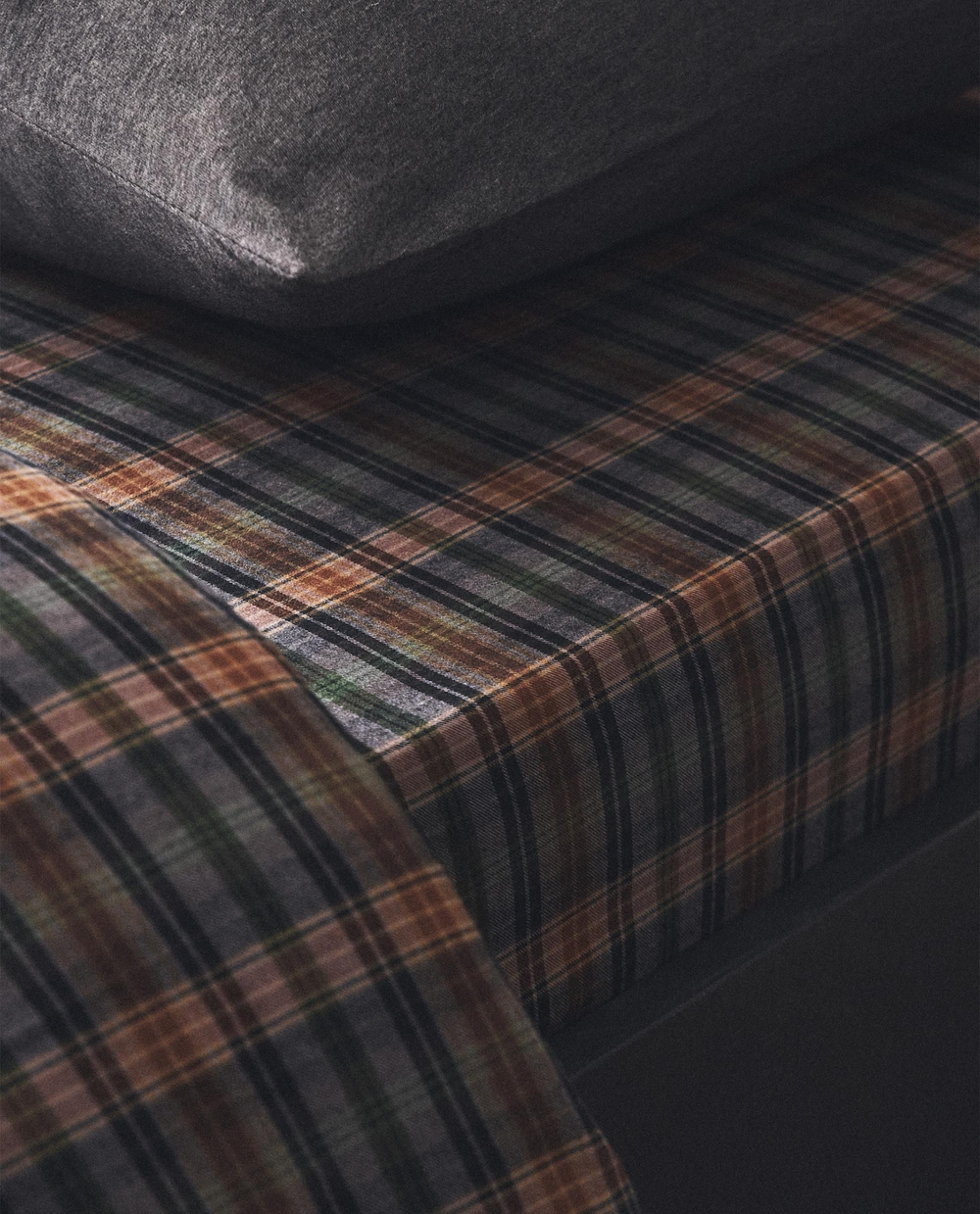 Zara Home - Простыня фланелевые клетчатые брюки, синий, 180х200х30 см