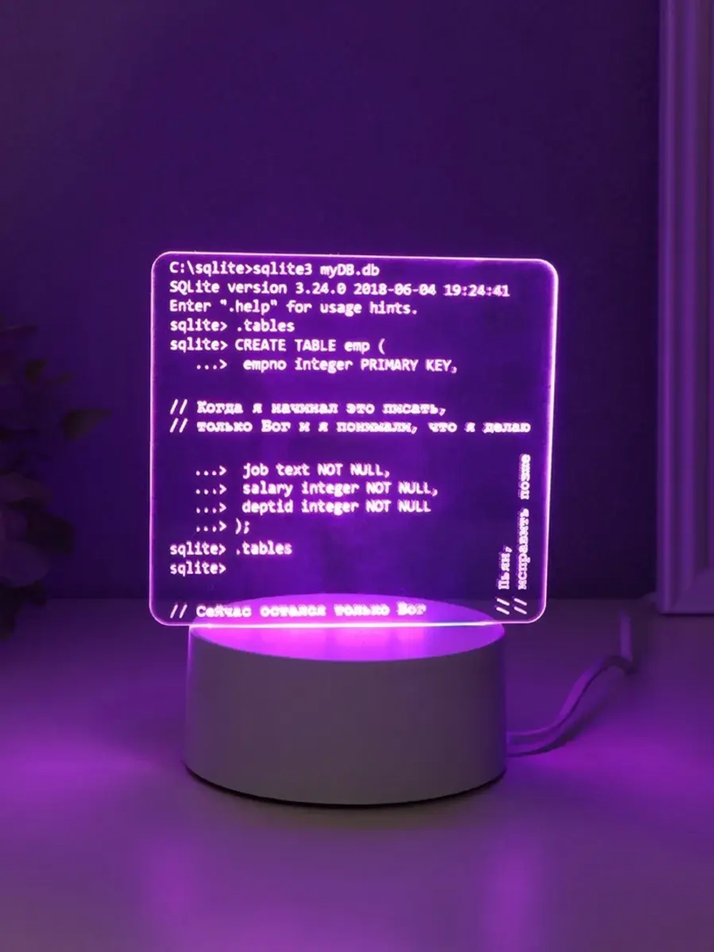 Светильник "Компьютерный код" LED RGB от сети RISALUX 9,5х15