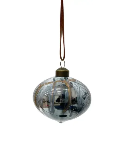 Набор стеклянных украшений Акварель 80 мм., темно-серый, 9 шт., Christmas DeLuxe (13074)