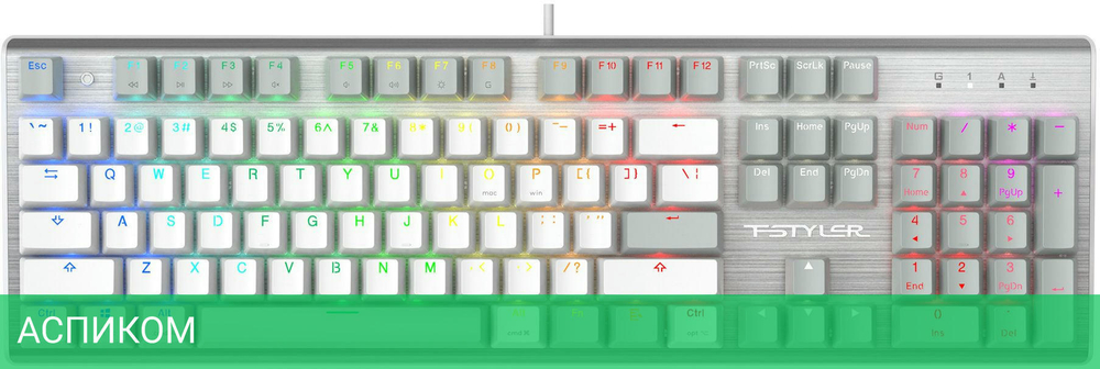 Клавиатура A4Tech Fstyler Neon серый/белый (FS100)