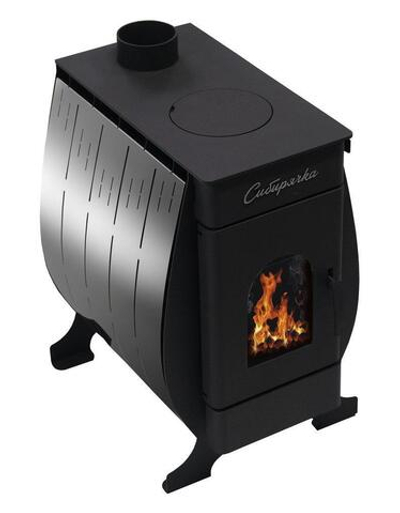 Воздухогрейная печь Сибирячка-9 с кожухом из нержавеющей стали