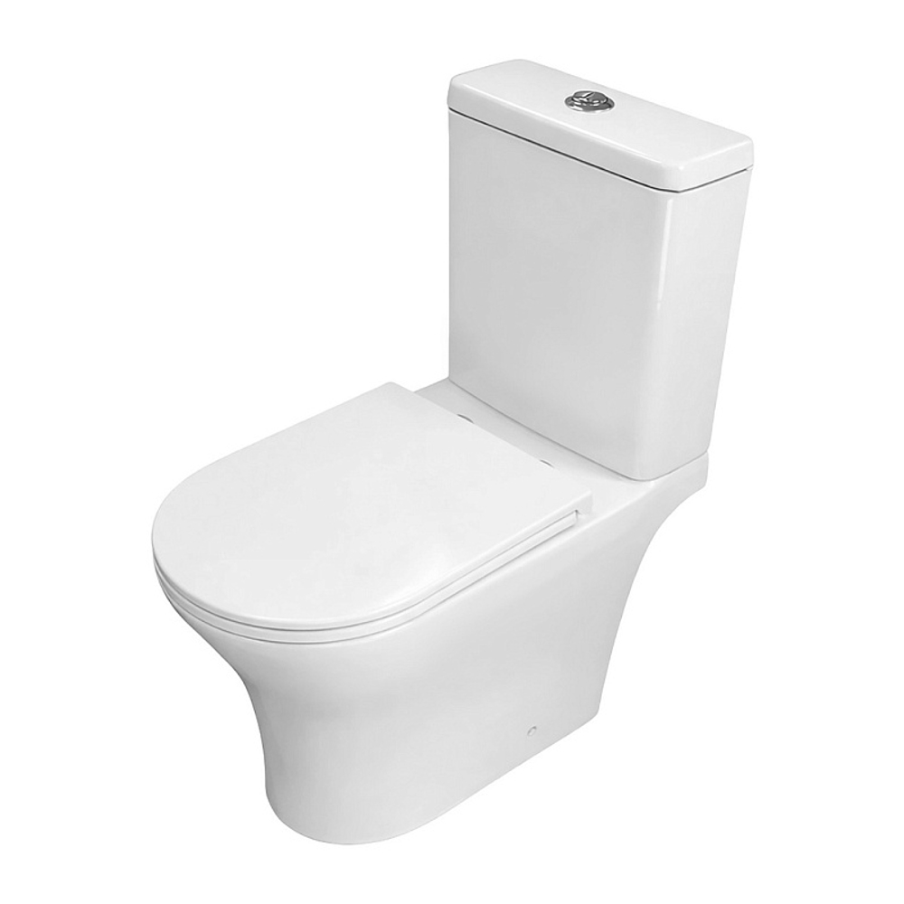 Унитаз-компакт Azario Amadeo 375х650х830 безободковый, слив "Торнадо", с быстросъемным сиденьем "Микролифт" (AZ-2801-S)