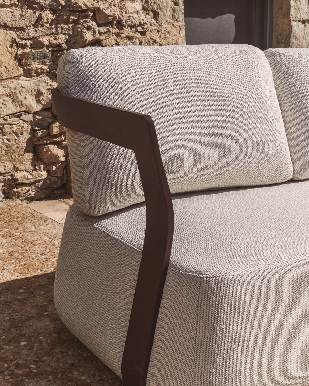 Уличный 3-х местный диван Tamaris из алюминия коричневого цвета, 217 см