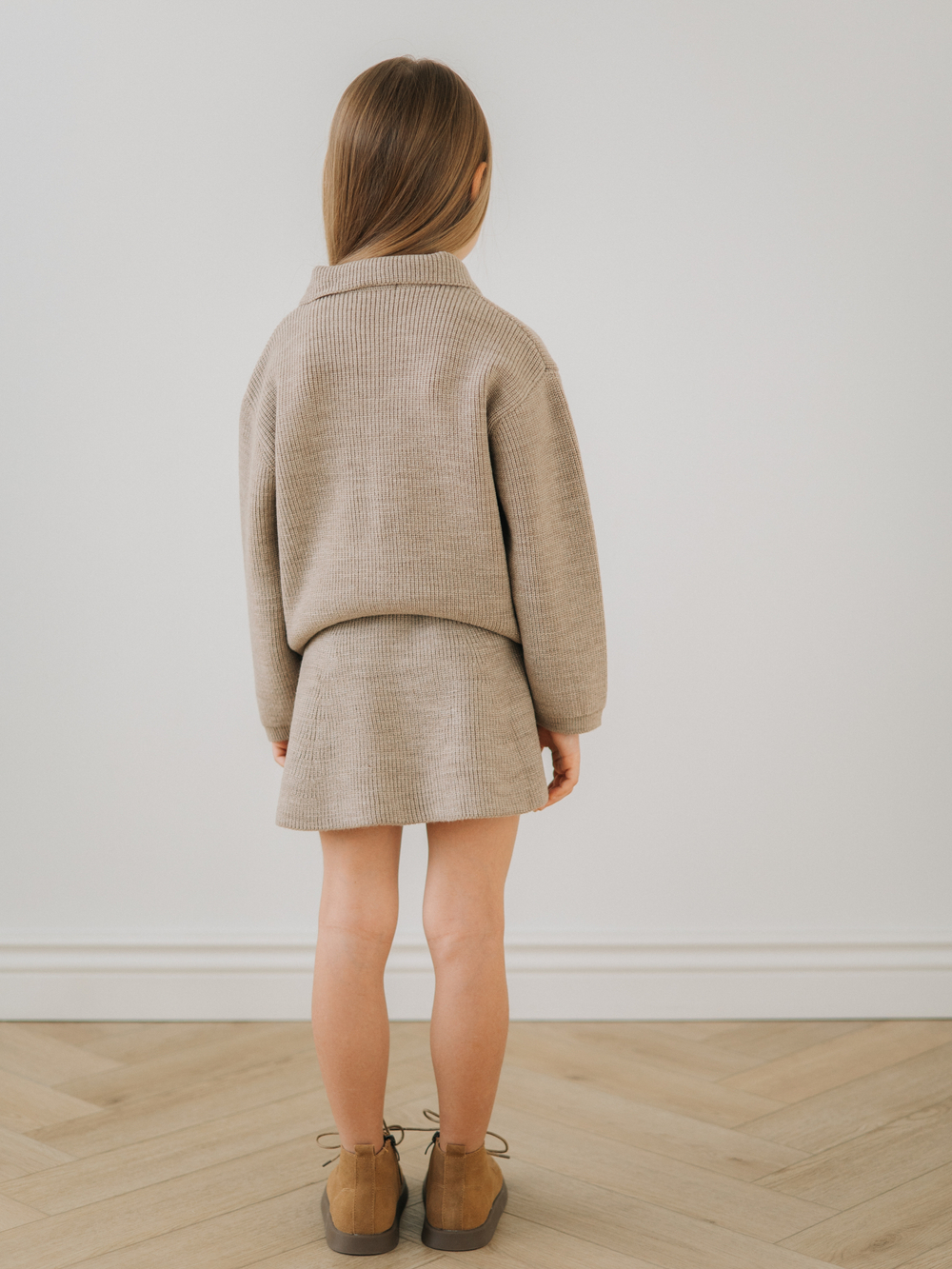 Юбка вязаная с бантиками, Бежевый