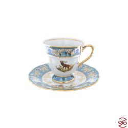 Кофейный сервиз Repast Охота зеленая Мария-тереза 15 предметов на 6 персон