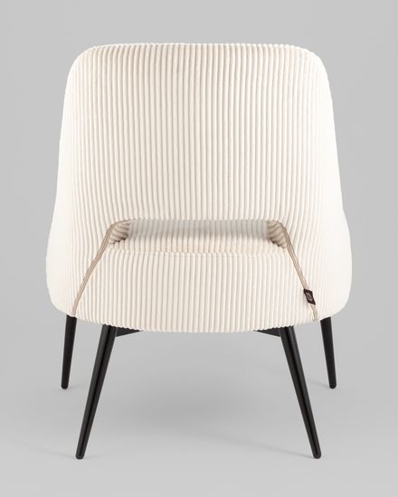 Кресло лаунж Бостон велюр рельефный молочный