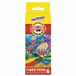 Фломастеры ЮНЛАНДИЯ "Подводный мир" (KOH-I-NOOR EXCLUSIVE), 6 цветов, трехгранные, 151622, 771002JF24KS