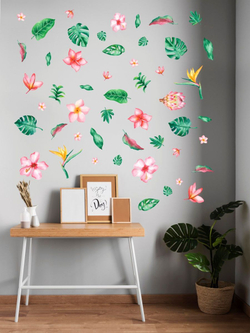 Интерьерные виниловые наклейки большие воздушные шары на стены в детскую, дома, облака, пейзаж