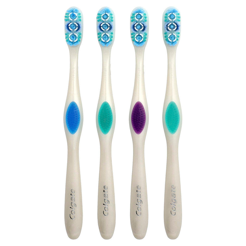 Colgate, 360 отбеливающие зубные щетки, мягкие, 4 шт.