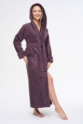 Халат махровый с капюшоном 3879 сухая роза