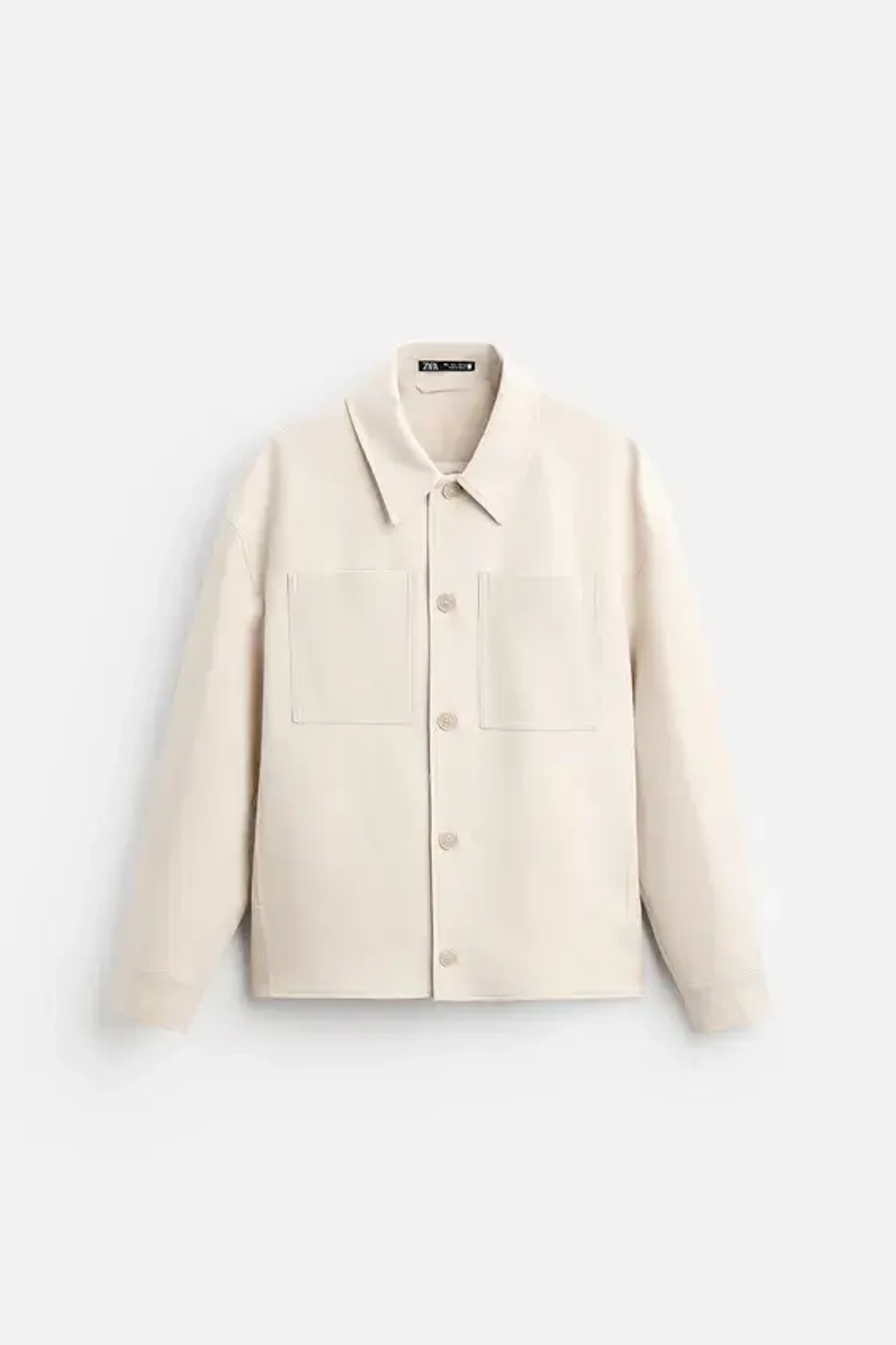 ZARA КУРТКА-РУБАШКА BOXY FIT, ЭКРЮ