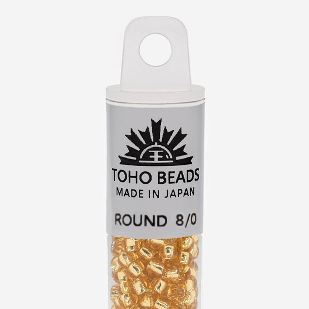 Японский бисер TOHO Round 8/0 (№22), с внутренним серебрением, прозрачный