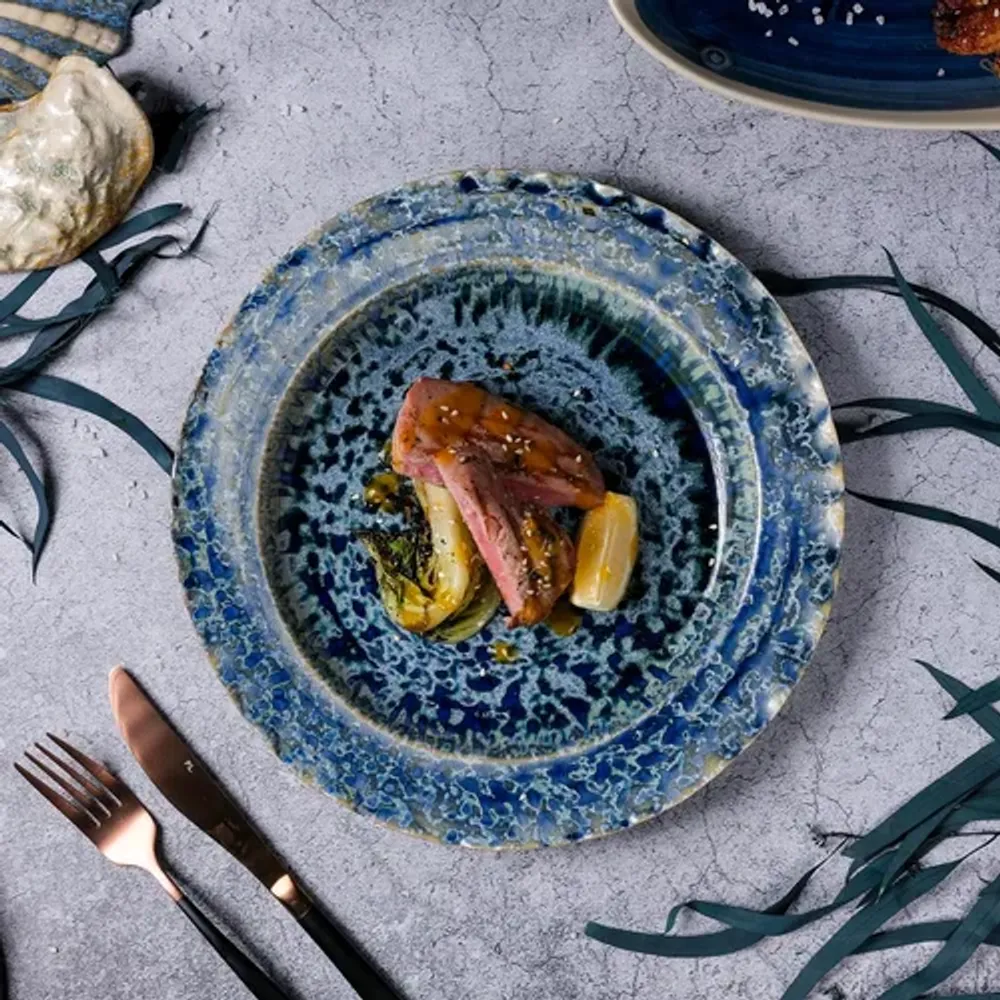 Тарелка d 28,5 см h3,5 см Frosty Velvet Northern Blue Frutti di Mare P.L. [1]