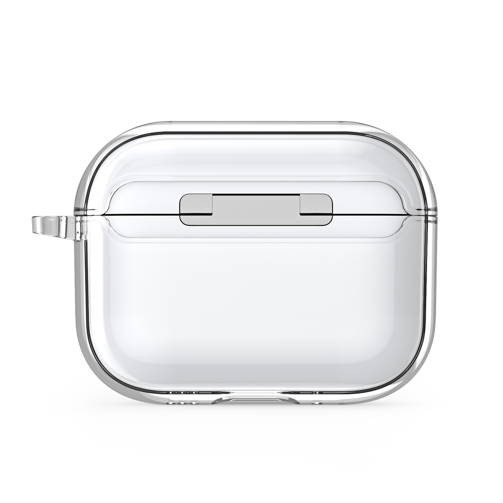 Прозрачный чехол с черной кнопкой для наушников AirPods Pro 3, серия PECL Series от Dux Ducis, в комплекте с карабином
