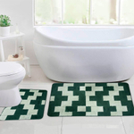 Коврик BORNOVA 2шт 60*100/50*60см (темно-зеленый) 2536