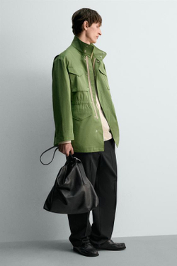 ZARA КОЖАНАЯ СУМКА-ШОПЕР, ЧЕРНЫЙ