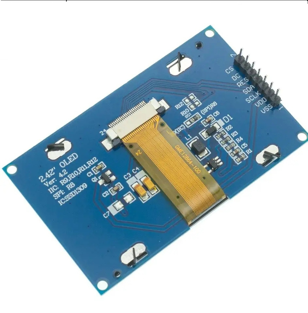 ЖК-экран "2,42" 128x64 OLED дисплей, IIC I2C SPI, chip SSD1309, 2.4-3.6V