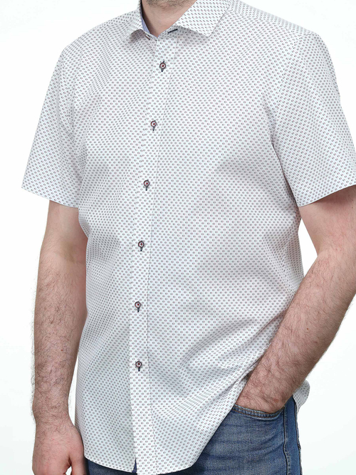 Сорочка мужская VESTER короткий рукав, мелкий геометрический рисунок 72114 73