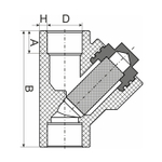 Фильтр косой 20 EVER® plast   СЕРЫЙ (Россия)