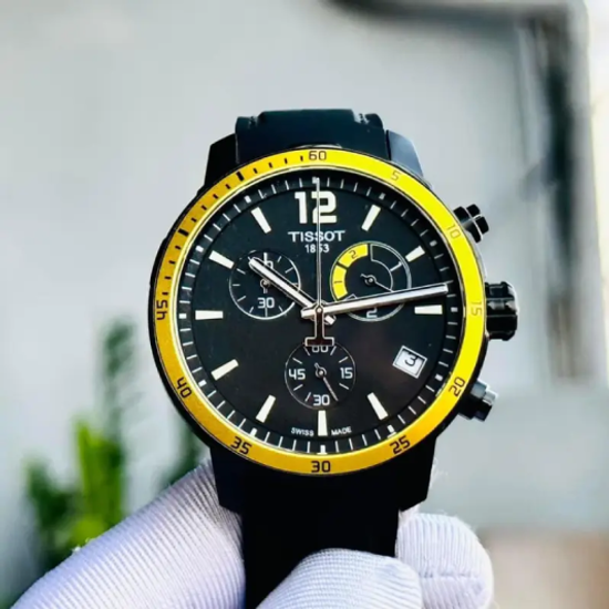 Tissot T095.449.37.057.00 Мужские швейцарские часы посвящены футболу, с хронографом на ремешке T-Sport Quickster красивое фото