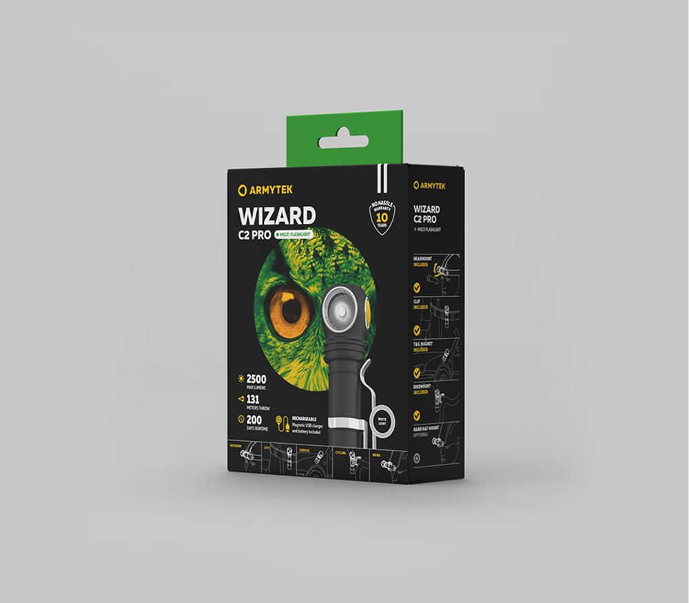 Фонарь Armytek Wizard C2 Pro Magnet USB White (F08701C)