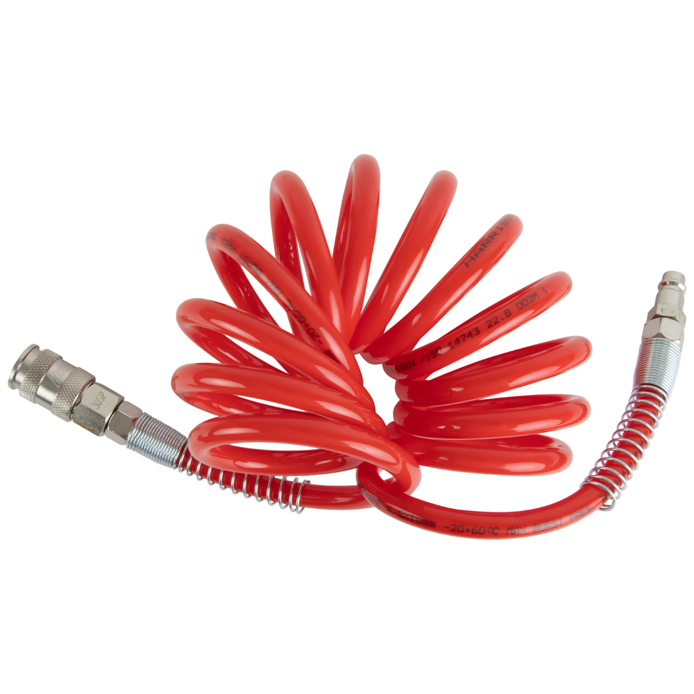 HRS-226560 Шланг пневматический спиральный Harrison с БРС, 6 м, 6.5х10 мм