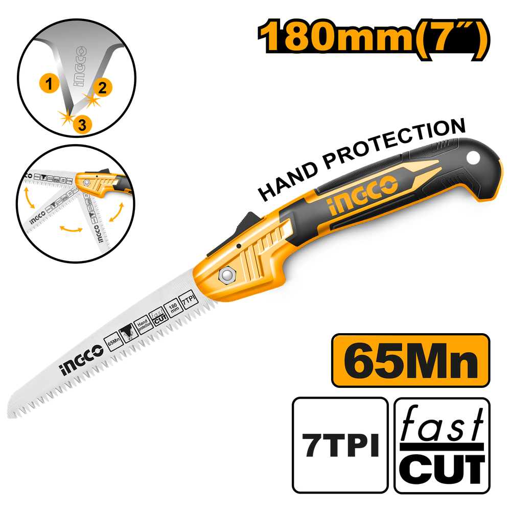 Садовая пила складная 180 мм INGCO HFSW18028C