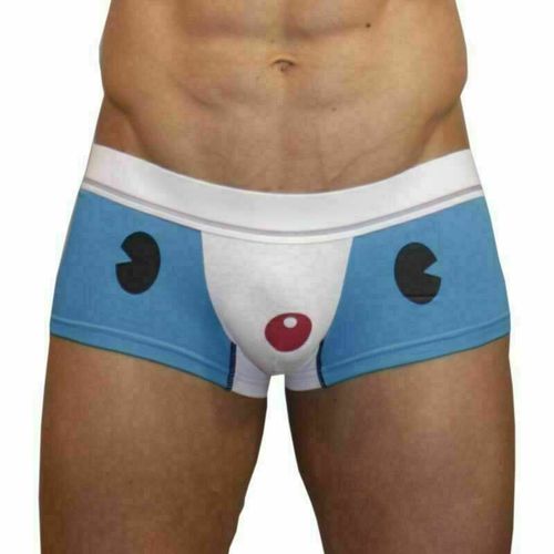 Мужские трусы хипсы с мультяшкой голубые Superbody Cartoon Bear Blue Boxer