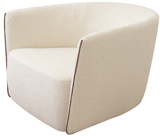 Кресло Ellipse E6.1 с кантом (молочный, букле)