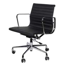 Офисное кресло Eames Ribbed EA 117 черная кожа