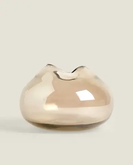 ZARA HOME НИЗКАЯ ВАЗА ИЗ ЛЮСТРОВОГО СТЕКЛА