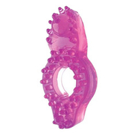 Розовое эрекционное кольцо с бугорками Bior Toys Erowoman-Eroman EE-10012-1