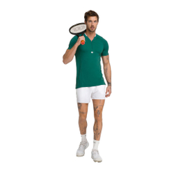 Мужское теннисное поло Wilson Players Seamless Zip Henley 2.0 T-Shirt Men - Green