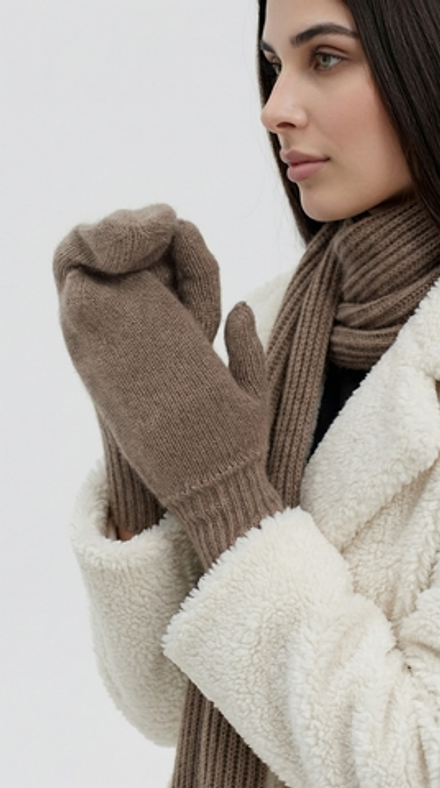 Варежки В805-29 т.бежевый