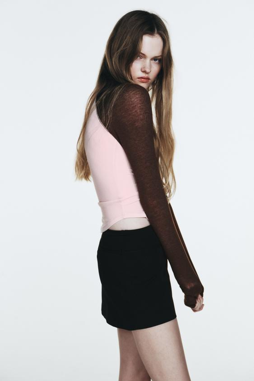 ZARA ЮБКА-ШОРТЫ С РЕМНЕМ, ЧЕРНЫЙ