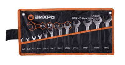 Набор рожковых ключей Вихрь 12 шт. 6 - 32, в чехле