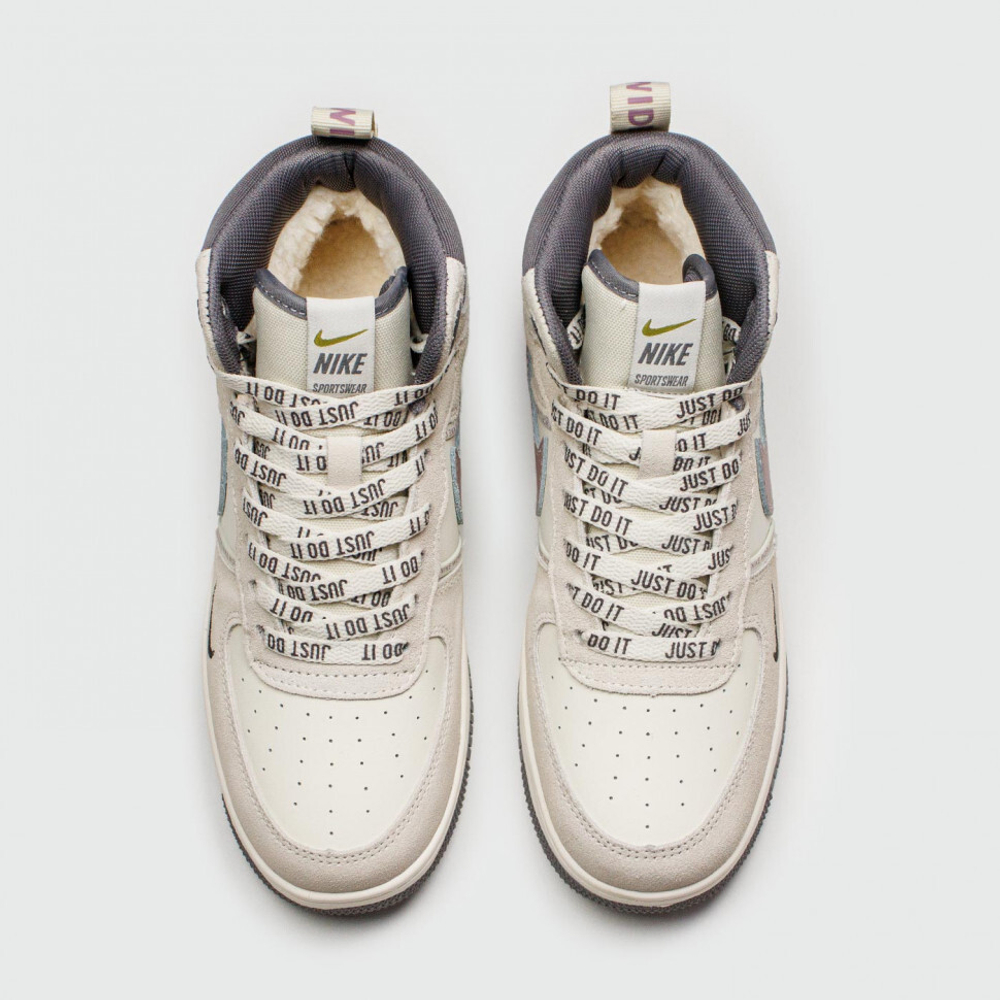 кроссовки Nike Air Force 1 Mid Grey / White / Purple Wmns Winter