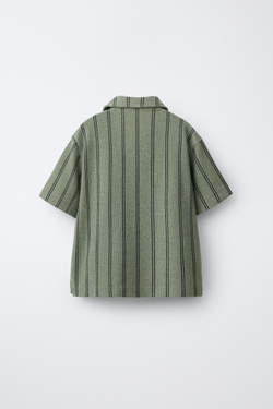 ZARA РУБАШКА С ОТЛОЖНЫМ ВОРОТНИКОМ, ПОЛОСКИ