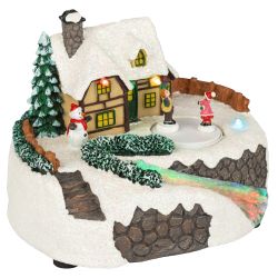 Светодиодная новогодняя фигура ЭРА EFIS-S02 композиция Деревня мультиколор 3*АА 16*13*12 см | Фигуры