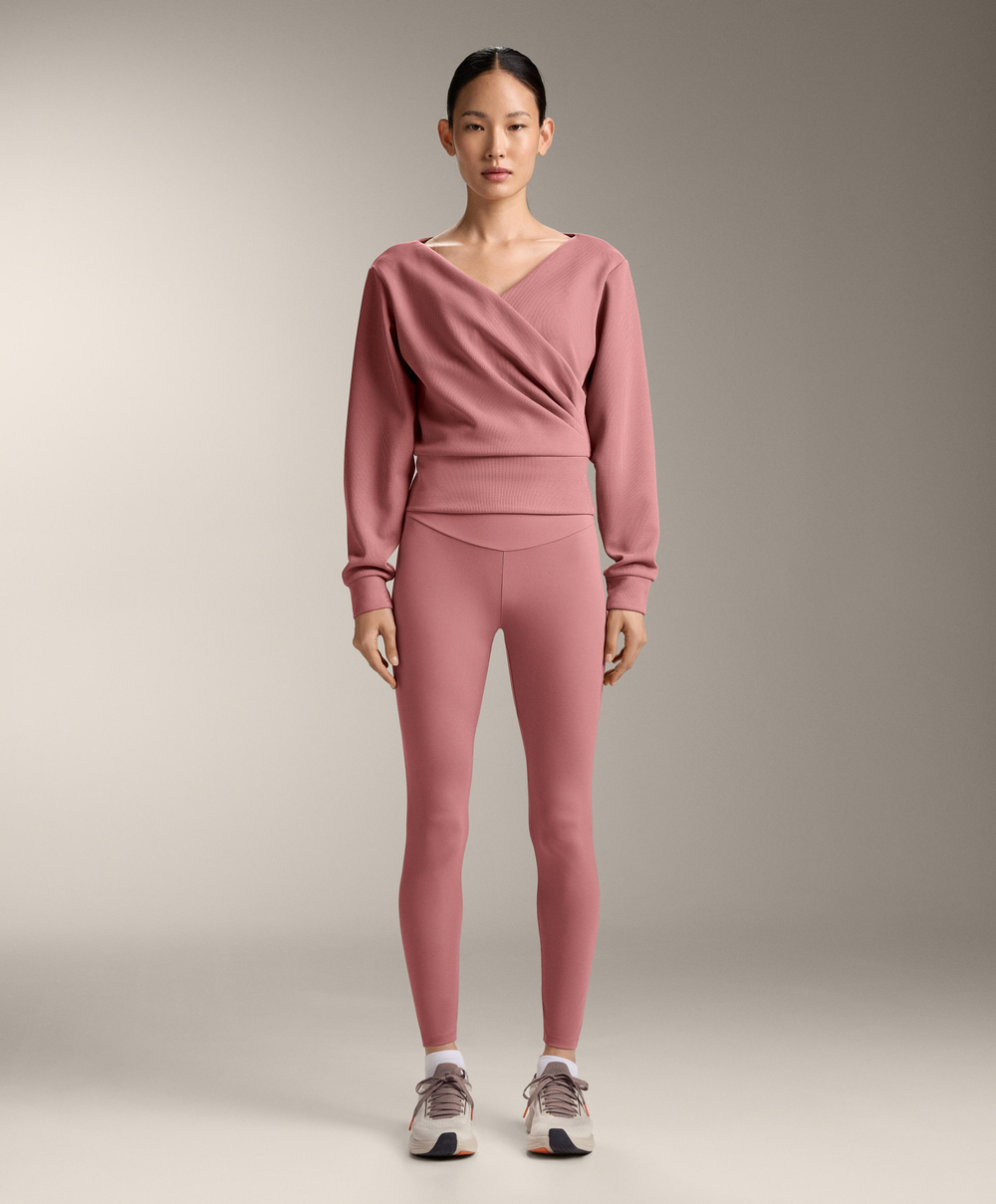 Oysho Толстовка Rib с запахом из модала Brushed, светло-розовый