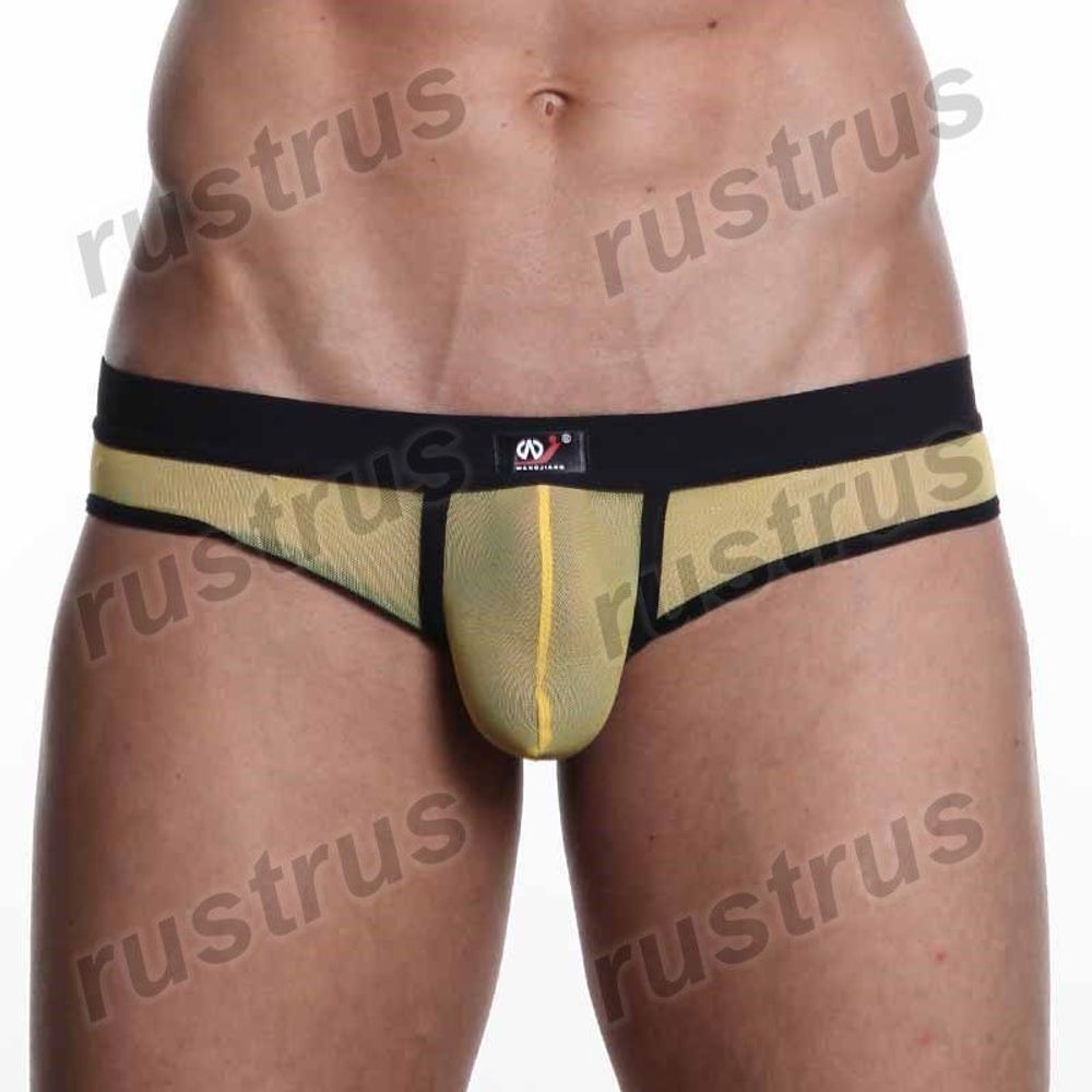Мужские трусы брифы желтые WANGJIANG WG00119
