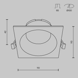 Светильник встраиваемый Maytoni   DL126-GX53-SQ-W