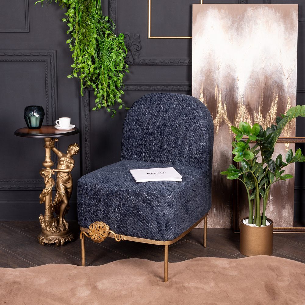 Кресло Monstera Deliciosa (Монстера) Темно-синий Амбер