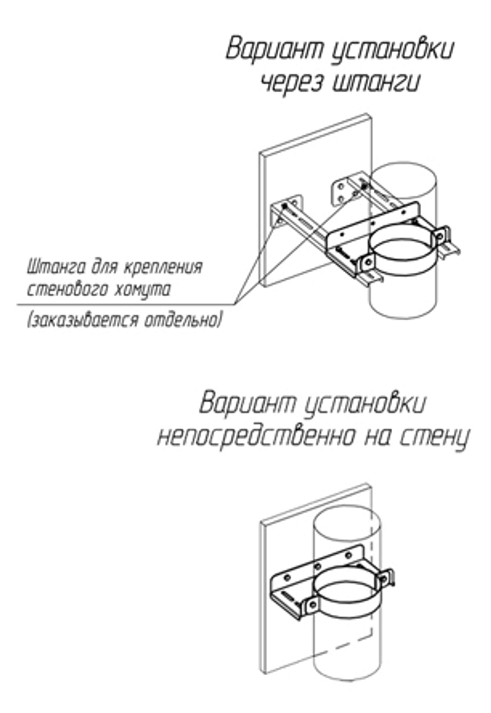 Штанга для стен. хомута ( AISI 430) L 750