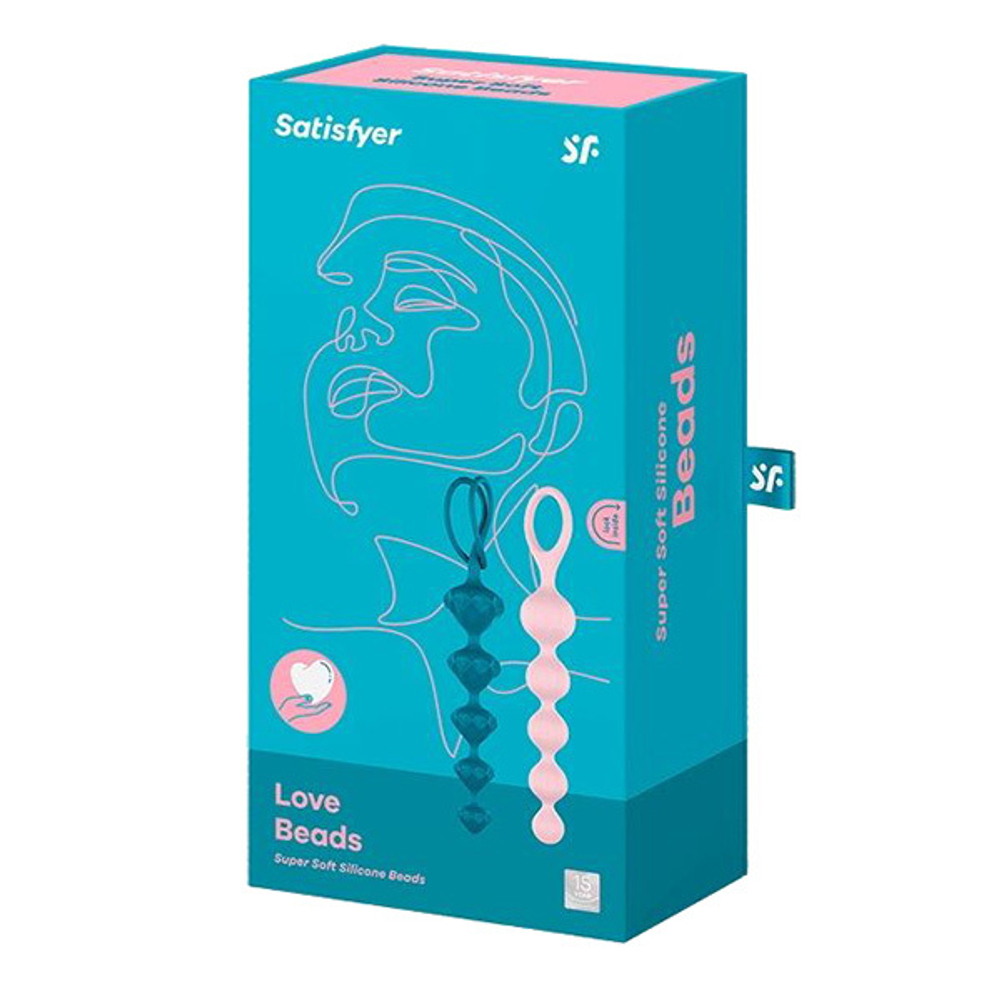 Набор из 2 цветных анальных цепочек 20,5см Satisfyer Love Beads