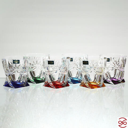 Набор стаканов для виски Ассорти Crystalite Bohemia Quadro 340мл (6 шт)