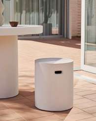 Столик-табурет Aiguablava, Ø37 см, белый цемент