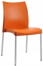 Стул пластиковый Papatya Marvel-S, сатинированный алюминий, оранжевый