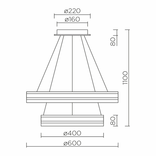 Подвесной светодиодный cветильник LED4U 8587-600-400 BK
